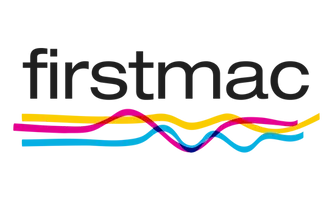 Colorful sine waves on a black background forming a dynamic graphic.