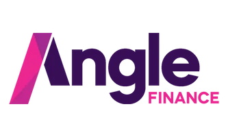 Logo with text 'Angel' in purple and pink colors.