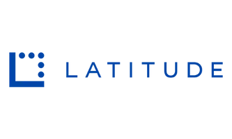 Logo with the word 'LATITU' in blue with a yellow triangle shape above the letter 'I'.