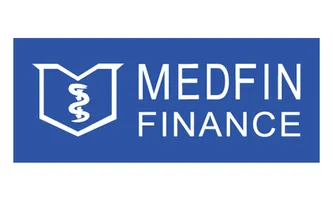 Logo for Medfin Finance with medical symbol and finance text.