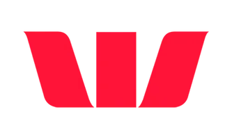 Red stylized logo with abstract shapes on a black background.