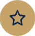 A blue star icon inside a brown circle.