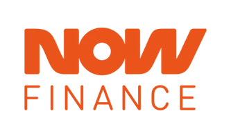 Logo with the text 'NOW FINANCE' in bold orange letters.