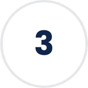 A white circular loading spinner with the number 3 in the center.